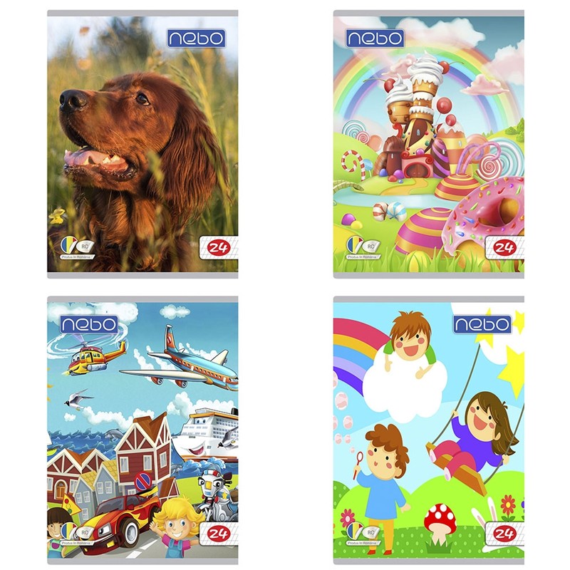 Caiet A5, tip 1, 24 de file, 75 g/mp, design policrom, coperta lucioasa in diverse modele - imagine 6